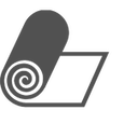 gray roll of fabric icon